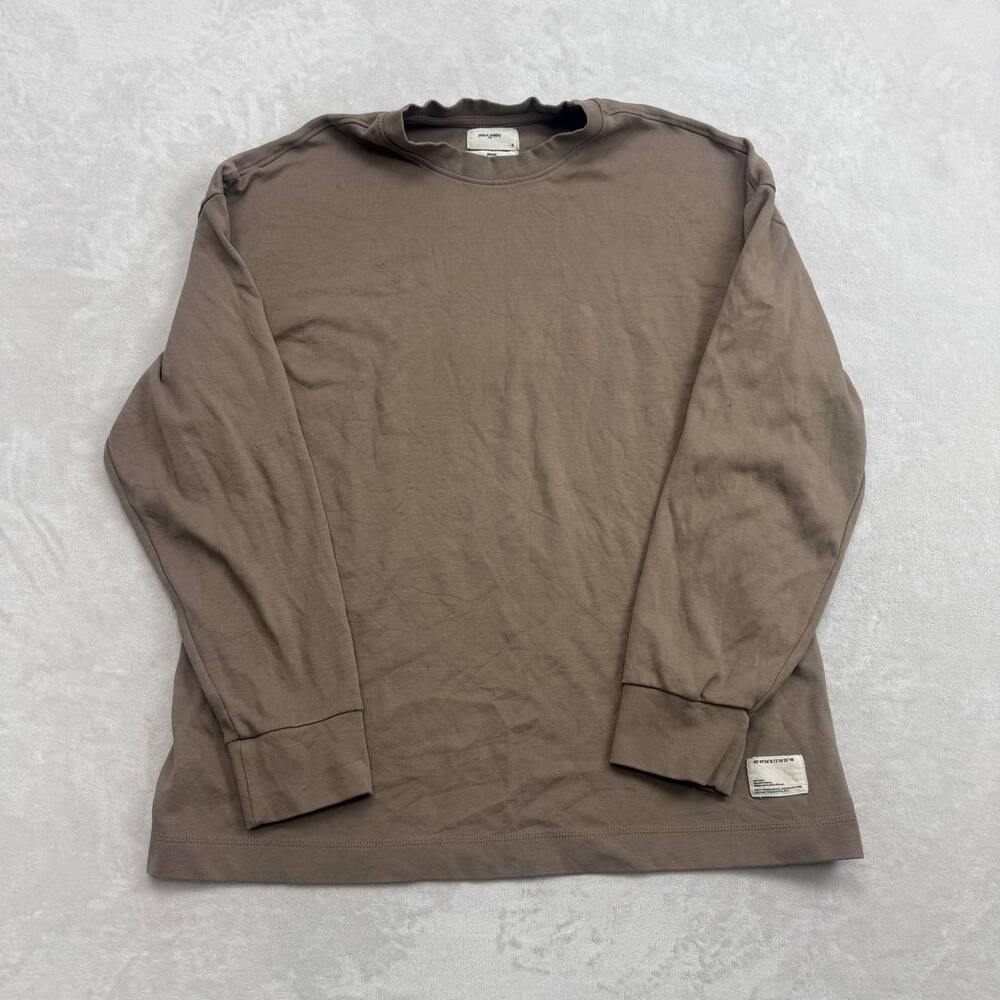 Public Supply Men's Long Sleeve T-Shirt Brown Size M Oversized Minimalist Casual